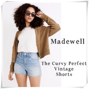 MADEWELL The Curvy Perfect Vintage Shorts Denim Shorts Baylis Wash Size 25 MC651